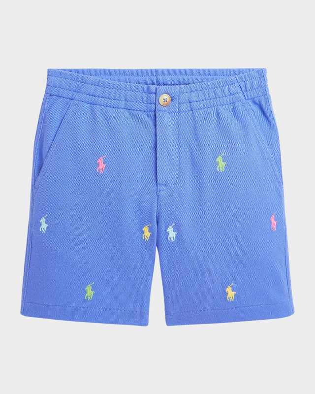 Boy's Shorts W/ Embroidered Ponies, Size 2-7